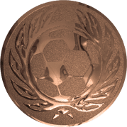 Emblem 50mm Fußball m. Ehrenkranz, bronze