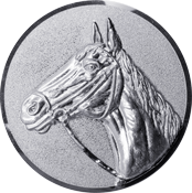 Emblem 50mm Pferd 3D, silber